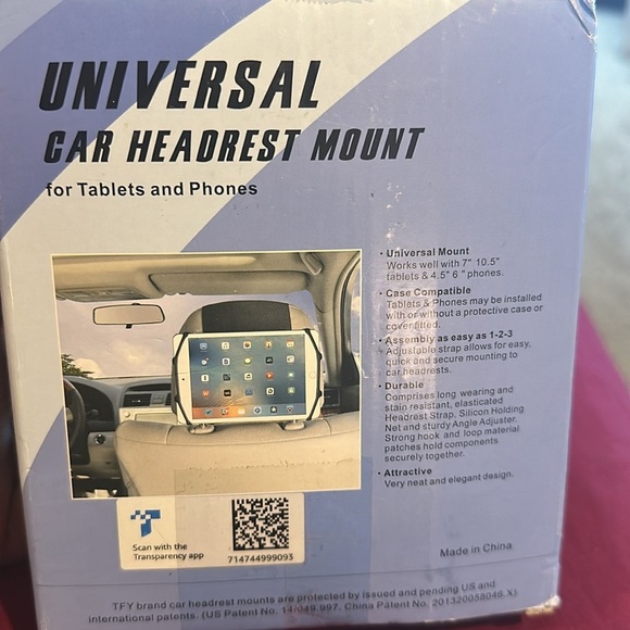 TFY Universal Car Headrest Mount – Black - Picture 1 of 3